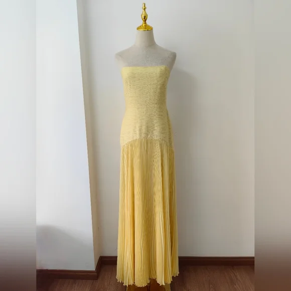 Alexis Yellow Strapless Maxi Dress - Picture 6 of 14